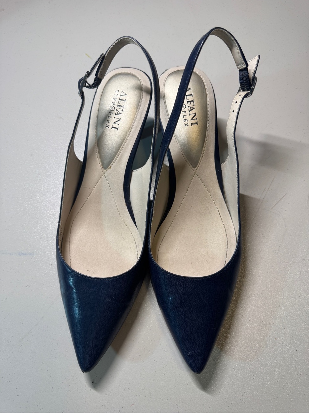 Alfani Navy Pointed Slingback Heels